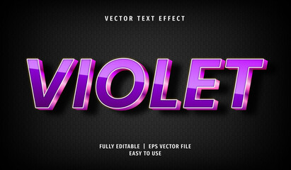 3D Violet Text effect, Editable Text Style	