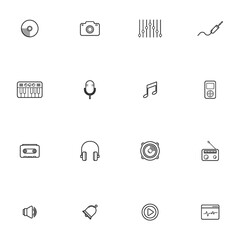 Set of audio and video icons