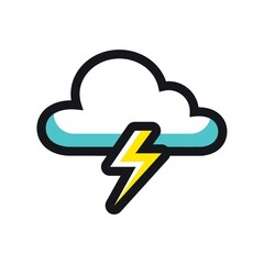Lightning with cloud icon