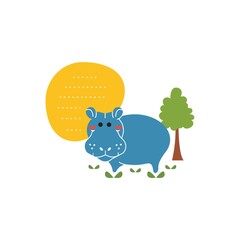 Hippopotamus with copyspace