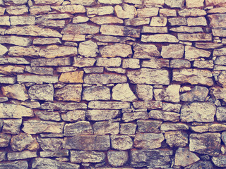 Old brick stone wall background, instagram style