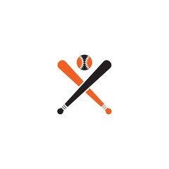 Baseball and bat icon