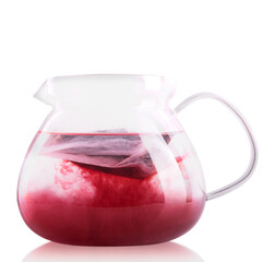 Glass Tea Pot with red tea