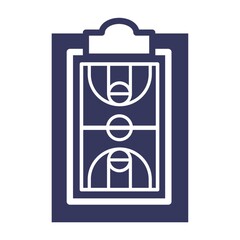 Clipboard and basketball court icon