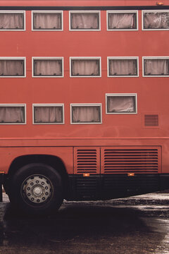Close up of crazy 3 story recreational vehicle