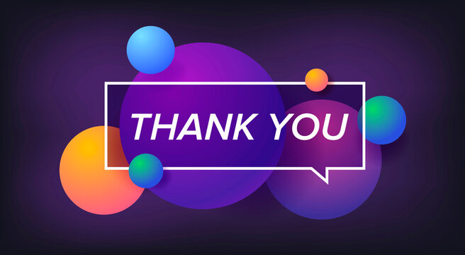 Thank you in design banner. vector template for web, print, presentation .