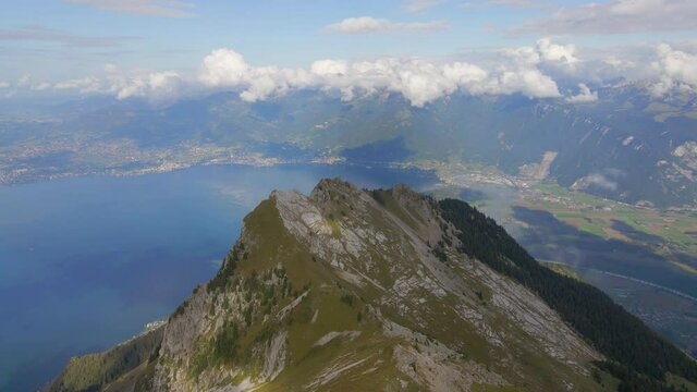 Flying above the alps and the Geneva lake at 2172 meters,  Switzerland.