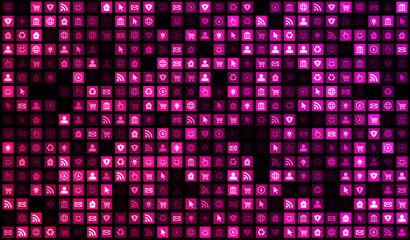 sfondo, griglia, icone, tecnologia, digitale