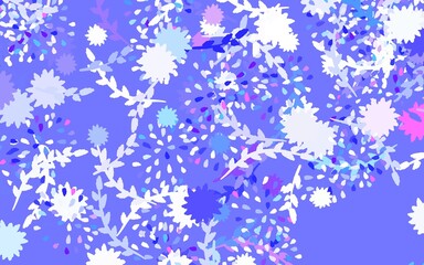 Light Blue, Red vector doodle background with flowers