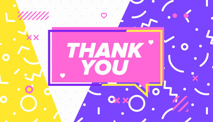 Thank you in design banner. vector template for web, print, presentation .