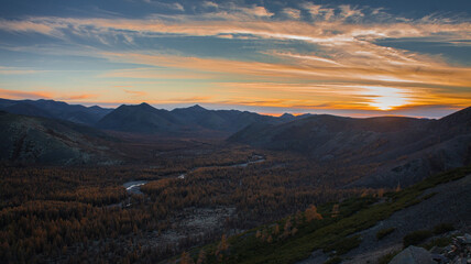 sunset over the mountains