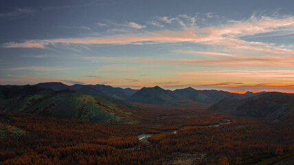 sunset in the mountains