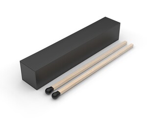 Blank promotional matchbox for branding and mockup, 3d render illustration.