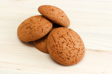 oatmeal cookies on a white wooden table
