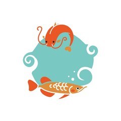 Fishes with copyspace icon