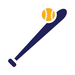 Baseball bat and ball icon