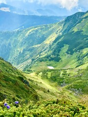 Naklejka premium landscape with mountains and sky