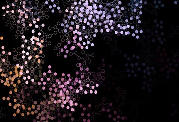 Dark Pink, Yellow vector background with forms of artificial intelligence.