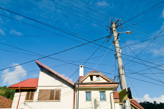 Cables crossing the street