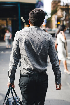 Businessman going at work