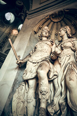 Wien, Austria - The allegoric statue symbolizes the Maria Theresa’s motto ‘Virtute et...
