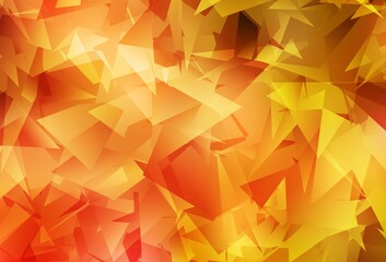Light Orange vector shining triangular background.