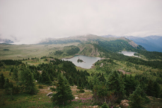 Simpson River Valley mountain view in Banff National Park
