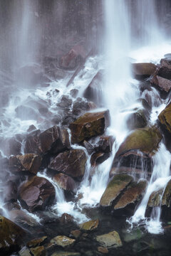 Detail of Narada Falls at Mt Rainier National Park