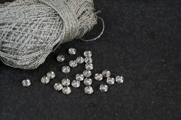 set for needlework threads, fabrics of different scissors