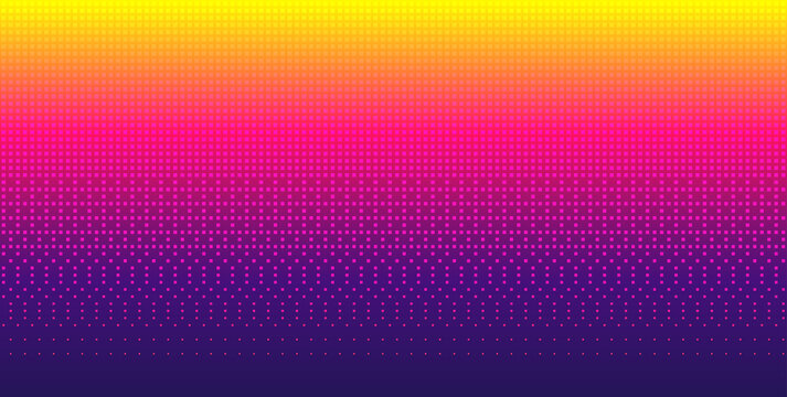 Sky pixel background gradient. Seamless pattern. Retro 8-bit game wallpaper. Bright vector backdrop