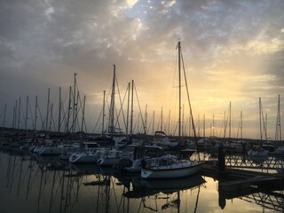 marina at sunset