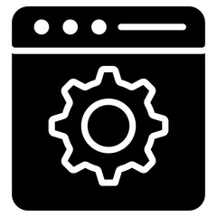 
Cog wheel on webpage showing web setting icon
