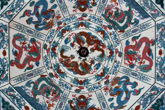 painted dragon on the ceiling