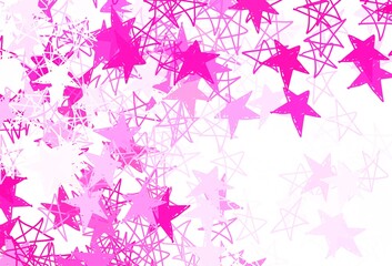 Naklejka na ściany i meble Light Pink, Yellow vector template with sky stars.