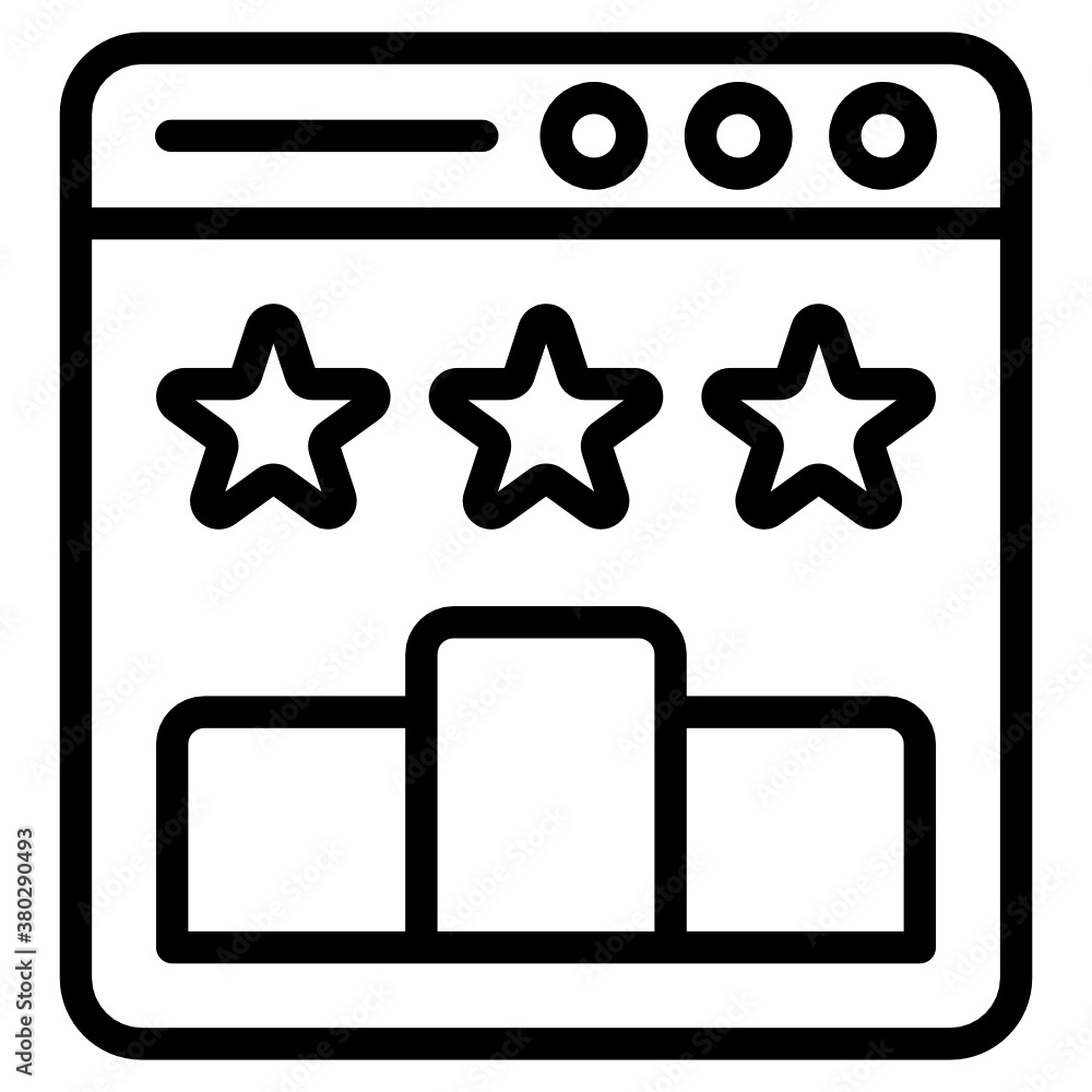 Poster an icon design of web rating, flat style vector