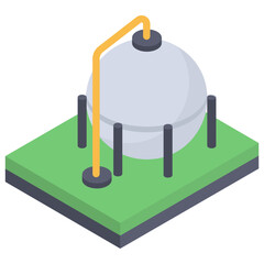 Fototapeta premium Oil storage icon in isometric vector 