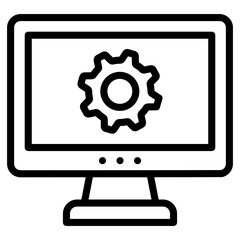 
Computer desktop with gear inside showing system setting icon
