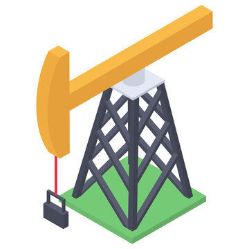 
Oil Well Icon In Isometric Vector 
