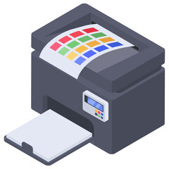 
Printer vector, isometric icon 
 - obrazy, fototapety, plakaty