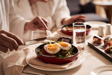 Tasty meal for the guests in popular hotel