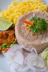 Rice with shrimp paste, food of Thailand