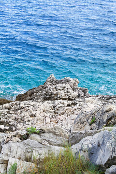 Beautiful cost and blue sea in summer