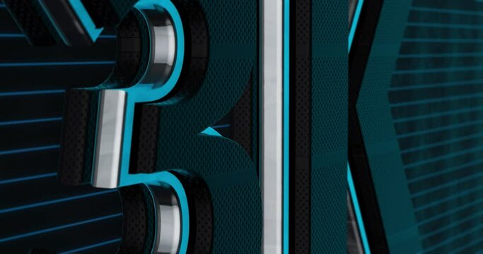 3K, 3000. Modern 3D Promotion Intro. Metal Text Logo for Social Media. Blue glow. Black Background