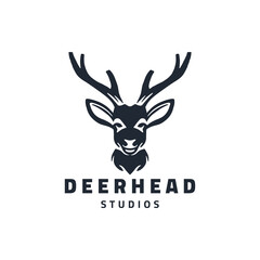 deer head studio logo design illustration