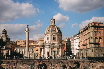 Church of Saint Mary of Loreto in Rome, Italy