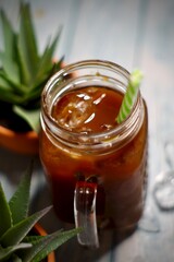 iced coffee with a reusable straw