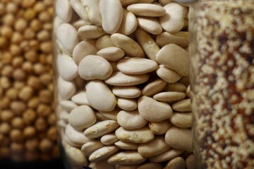 Jars of dried beans