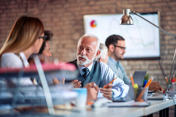 Group of people work in office.