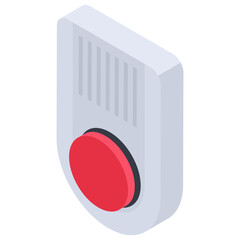 
Fire button vector in isometric style 
