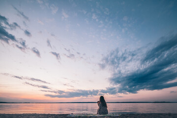 Woman on beach alone